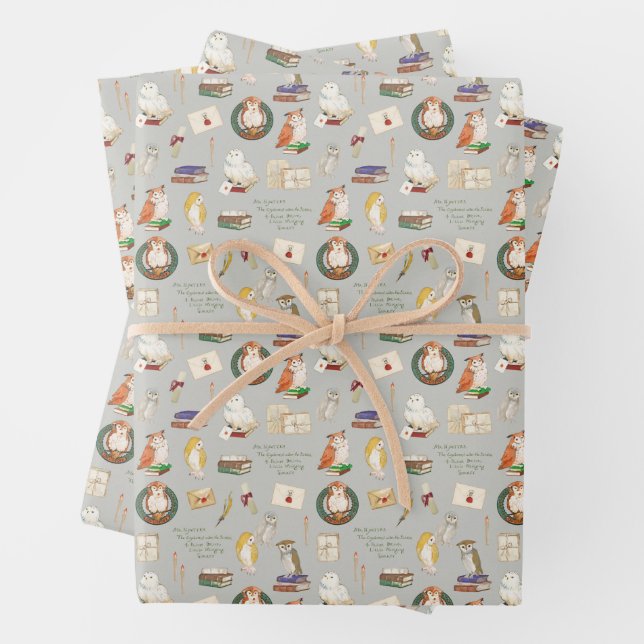 HARRY POTTER™ | Owl Letter Pattern Wrapping Paper Sheets (In situ)