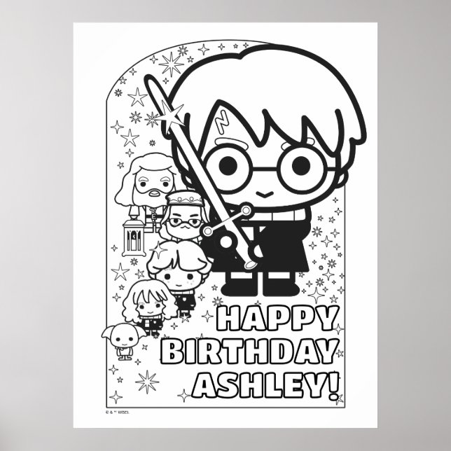 HARRY POTTER™ Personalized Birthday Coloring Poster (Front)