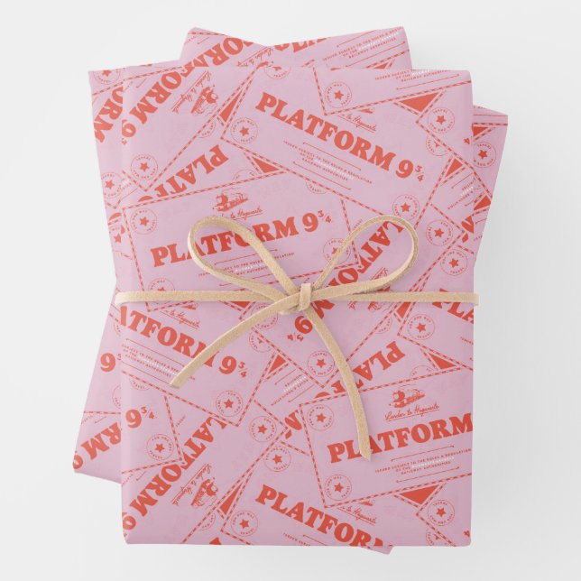HARRY POTTER™ | Platforn 9 3/4 Train Tickets Wrapping Paper Sheets (In situ)