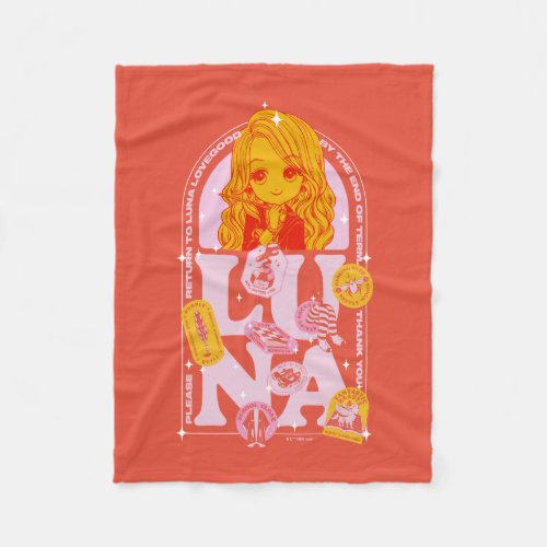 HARRY POTTER  Please Return to Luna Lovegood Fleece Blanket