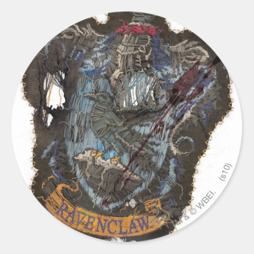 Harry Potter  Ravenclaw Crest _ Destroyed Classic Round Sticker
