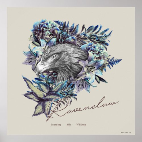 HARRY POTTER RAVENCLAW Floral Graphic Poster
