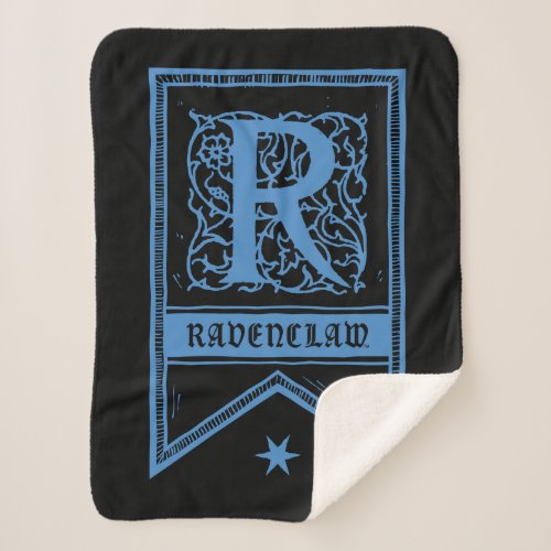 Harry Potter  Ravenclaw Monogram Banner Sherpa Blanket
