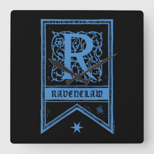 Harry Potter   Ravenclaw Monogram Banner Square Wall Clock