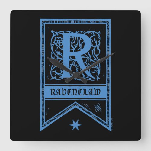 Harry Potter  Ravenclaw Monogram Banner Square Wall Clock