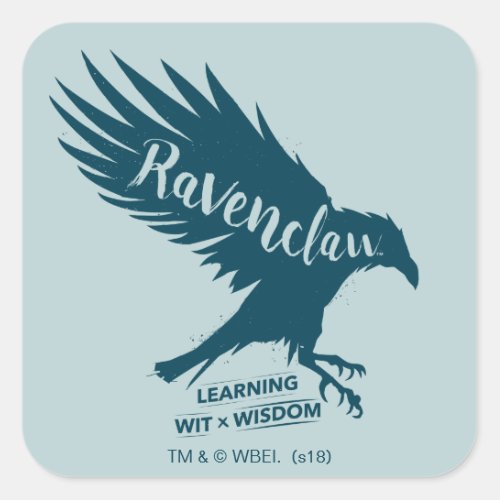 Harry Potter  RAVENCLAWâ Silhouette Typography Square Sticker