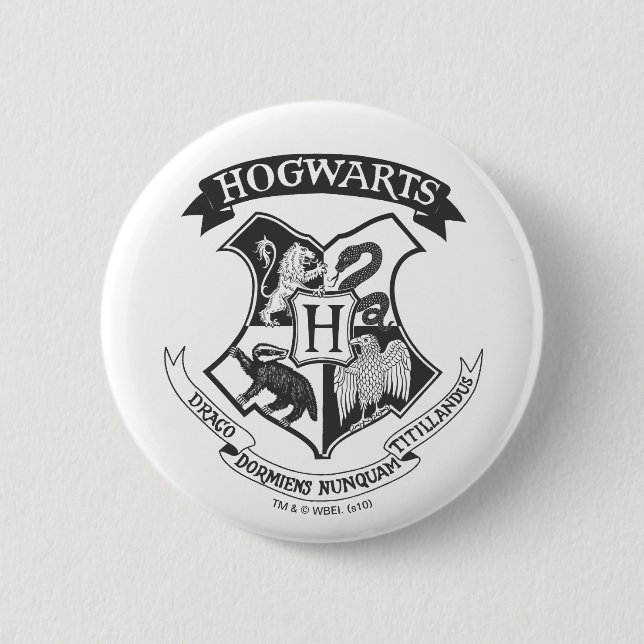 Harry Potter | Retro Hogwarts Crest Pinback Button (Front)