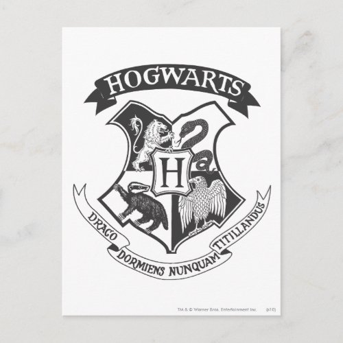 Harry Potter  Retro Hogwarts Crest Postcard