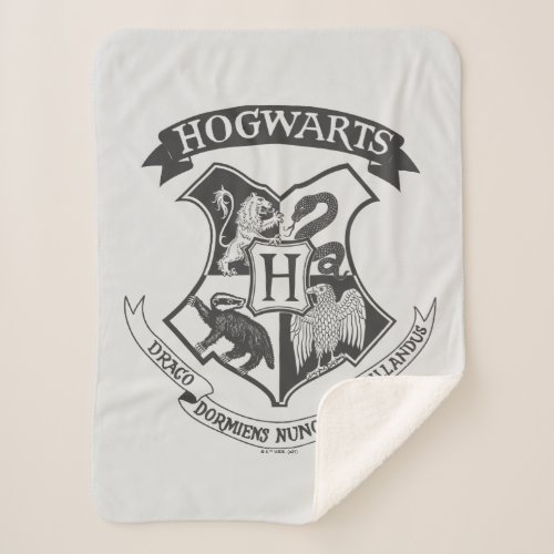 Harry Potter  Retro Hogwarts Crest Sherpa Blanket