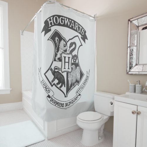 Harry Potter  Retro Hogwarts Crest Shower Curtain