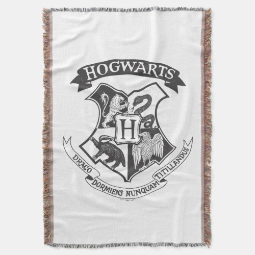 Harry Potter  Retro Hogwarts Crest Throw Blanket