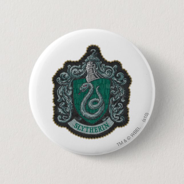 Harry Potter | Retro Mighty Slytherin Crest Button (Front)