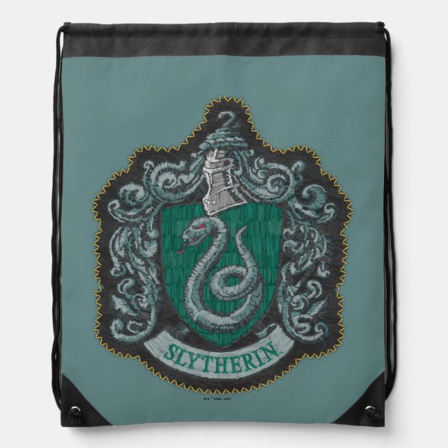 Harry Potter | Retro Mighty Slytherin Crest Drawstring Bag (Front)