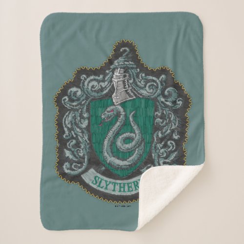 Harry Potter  Retro Mighty Slytherin Crest Sherpa Blanket