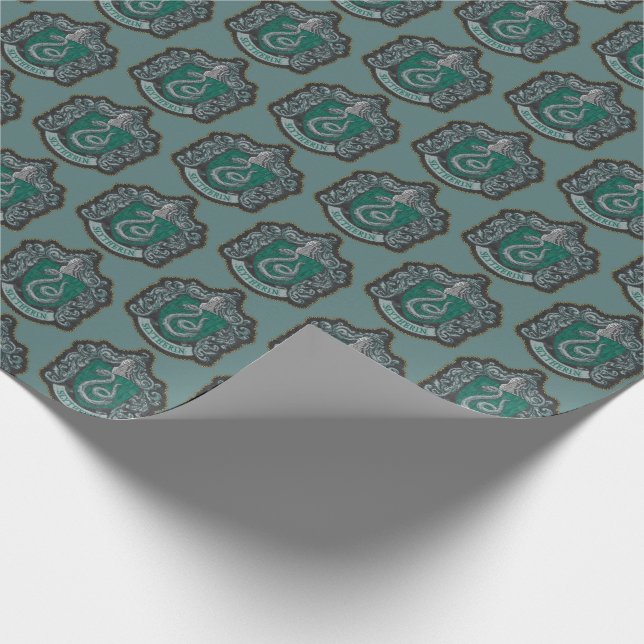Harry Potter | Retro Mighty Slytherin Crest Wrapping Paper (Corner)