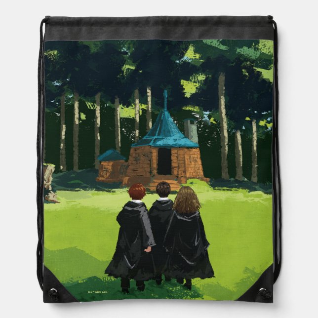 HARRY POTTER™, Ron, & Hermione at Hagrid's Hut Drawstring Bag (Front)