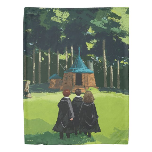 HARRY POTTER™, Ron, & Hermione at Hagrid's Hut Duvet Cover (Front)