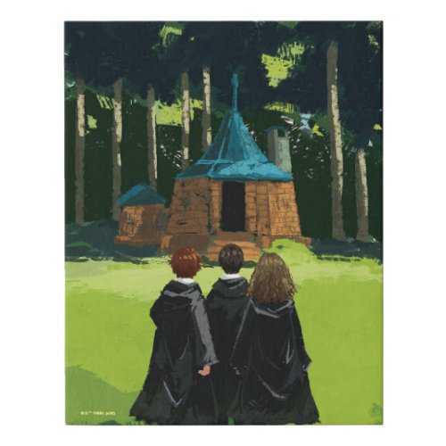 HARRY POTTER Ron  Hermione at Hagrids Hut Faux Canvas Print