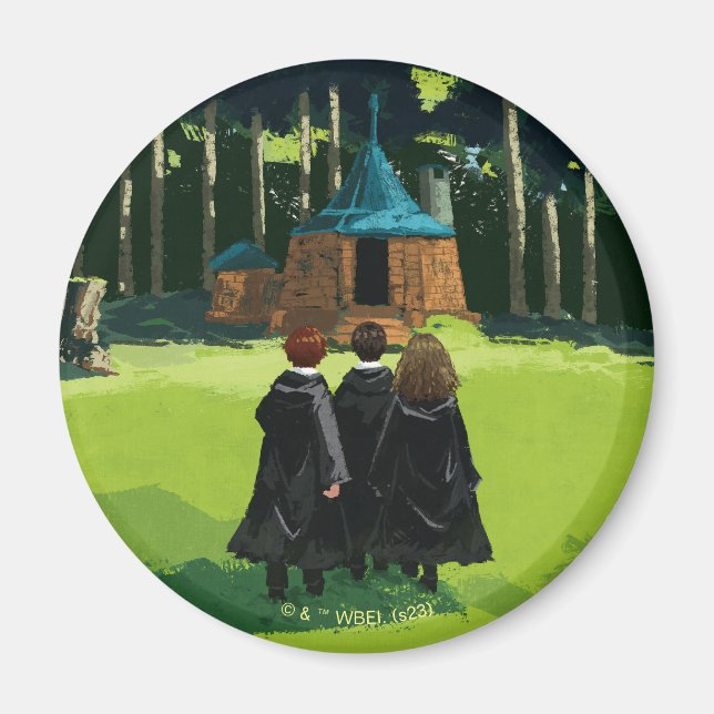 HARRY POTTER™, Ron, & Hermione at Hagrid's Hut Magnet (Front)