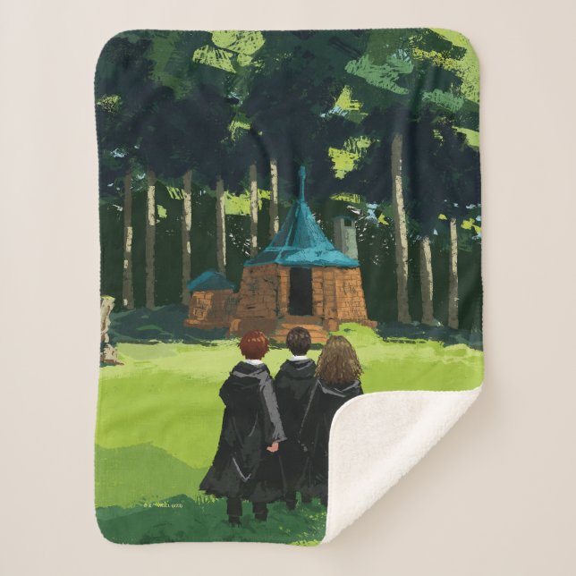 HARRY POTTER™, Ron, & Hermione at Hagrid's Hut Sherpa Blanket (Front)
