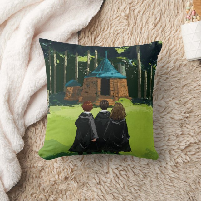 HARRY POTTER™, Ron, & Hermione at Hagrid's Hut Throw Pillow (Blanket)