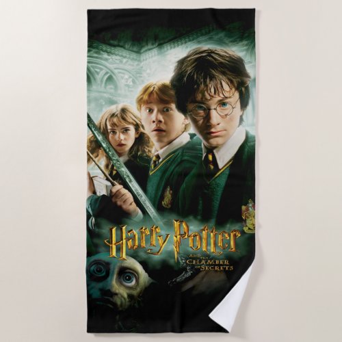 Harry Potter Ron Hermione Dobby Group Shot Beach Towel