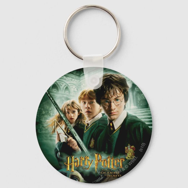 Harry Potter Ron Hermione Dobby Group Shot Keychain (Front)