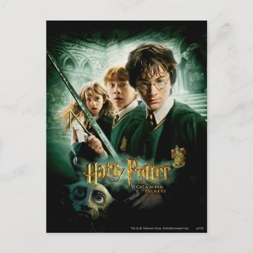 Harry Potter Ron Hermione Dobby Group Shot Postcard