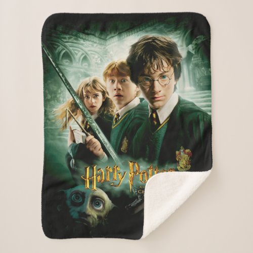 Harry Potter Ron Hermione Dobby Group Shot Sherpa Blanket