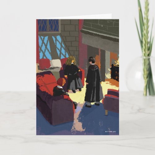 HARRY POTTER Ron  Hermione in Common Room Card