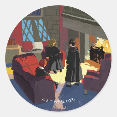 HARRY POTTER Ron  Hermione in Common Room Classic Round Sticker