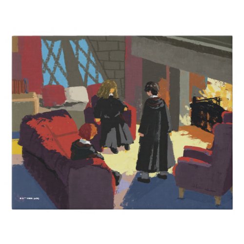HARRY POTTER Ron  Hermione in Common Room Faux Canvas Print