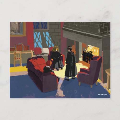 HARRY POTTER Ron  Hermione in Common Room Postcard