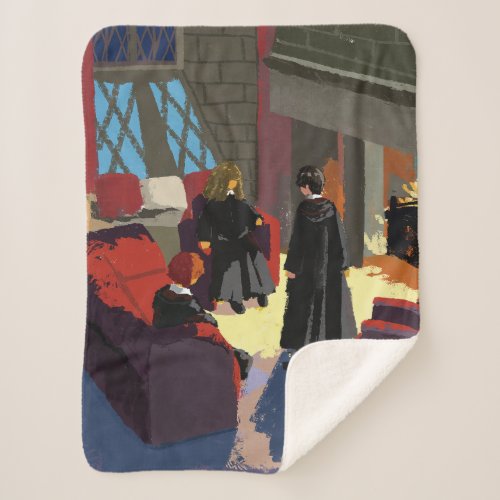 HARRY POTTER Ron  Hermione in Common Room Sherpa Blanket
