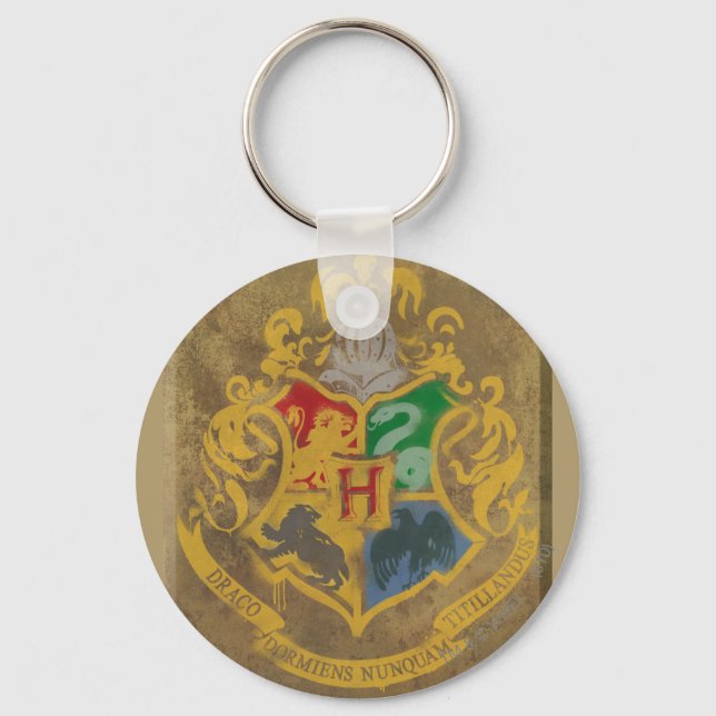 Harry Potter | Rustic Hogwarts Crest Keychain (Front)