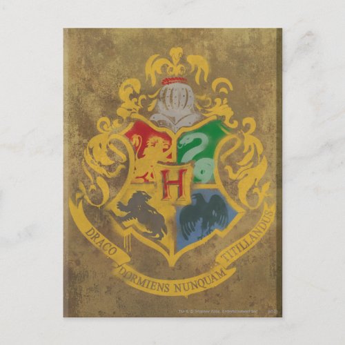 Harry Potter  Rustic Hogwarts Crest Postcard
