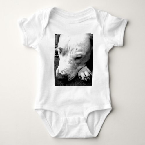 harry potter scar dog white pit bull baby bodysuit