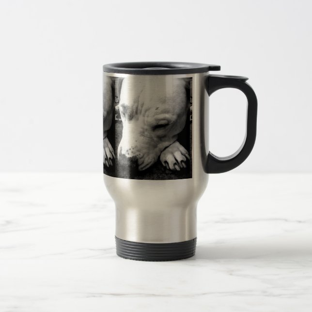 harry potter scar dog white pit bull travel mug (Right)