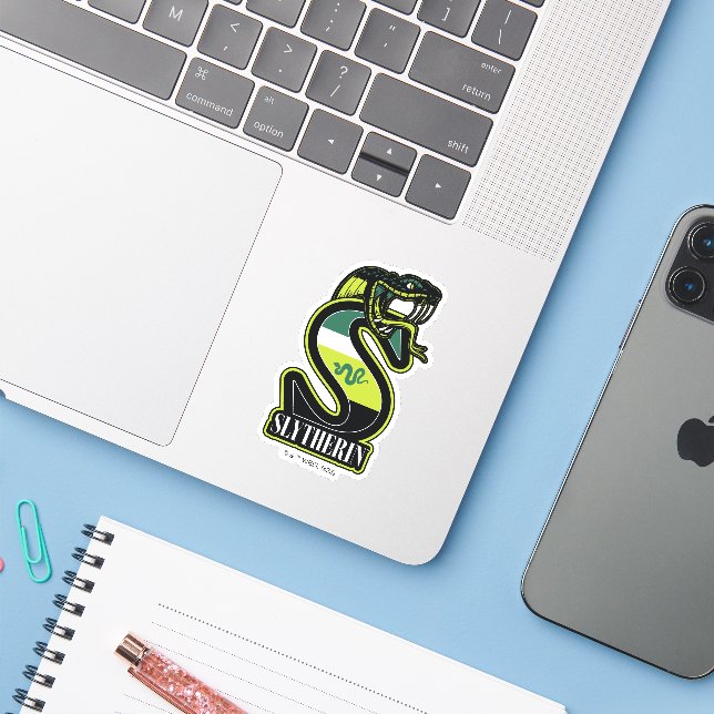 HARRY POTTER™ | SLYTHERIN™ Athletic Badge Sticker (Laptop w/ iPhone)