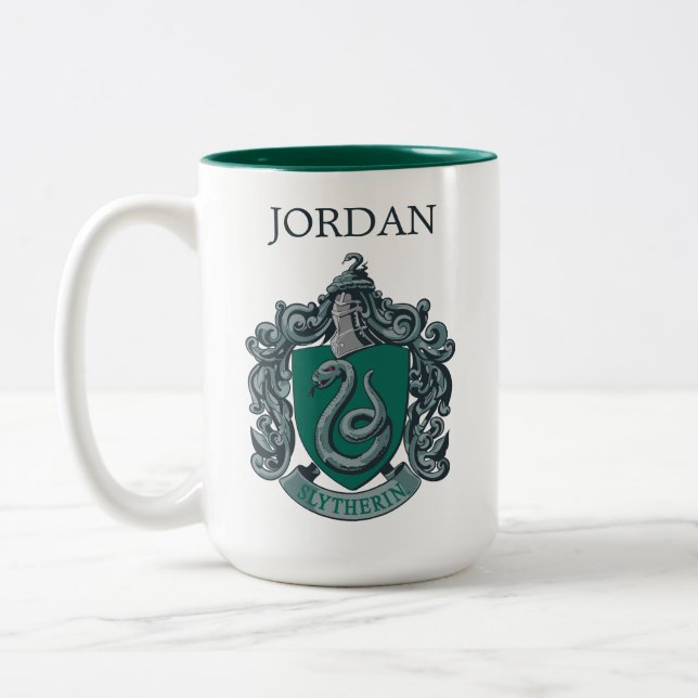 Harry Potter | Slytherin Crest | Add Your Name Two-Tone Coffee Mug (Left)