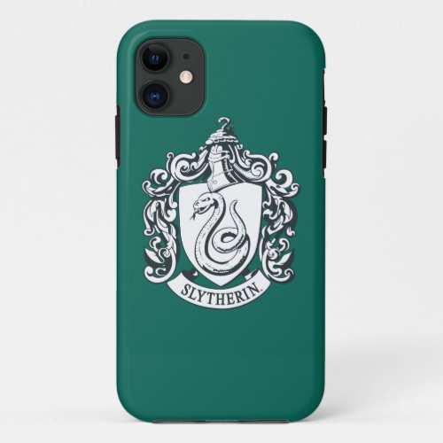 Harry Potter  Slytherin Crest _ Black and White iPhone 11 Case