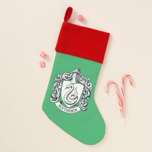 Harry Potter  Slytherin Crest _ Black and White Christmas Stocking