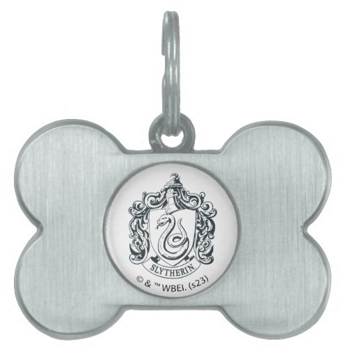 Harry Potter  Slytherin Crest _ Black and White Pet ID Tag