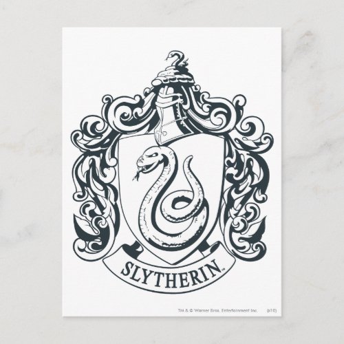 Harry Potter  Slytherin Crest _ Black and White Postcard