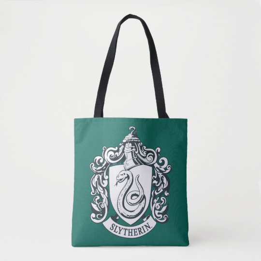 Harry Potter Slytherin Crest Black And White Tote Bag