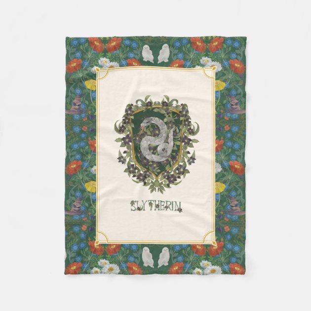 Floral hogwarts crest online fleece blanket