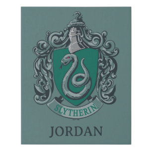 Harry Potter Slytherin Crest Green Faux Canvas Print
