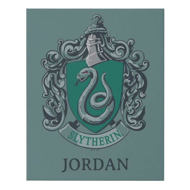 Harry Potter | Slytherin Crest Green Faux Canvas Print (Front)