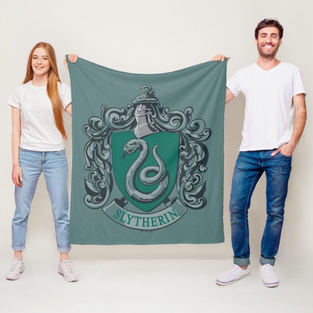 Harry Potter | Slytherin Crest Green Fleece Blanket (In Situ)