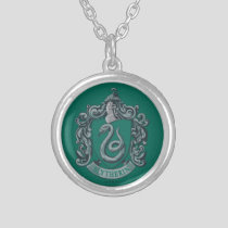 Harry Potter | Slytherin Crest Green Silver Plated Necklace